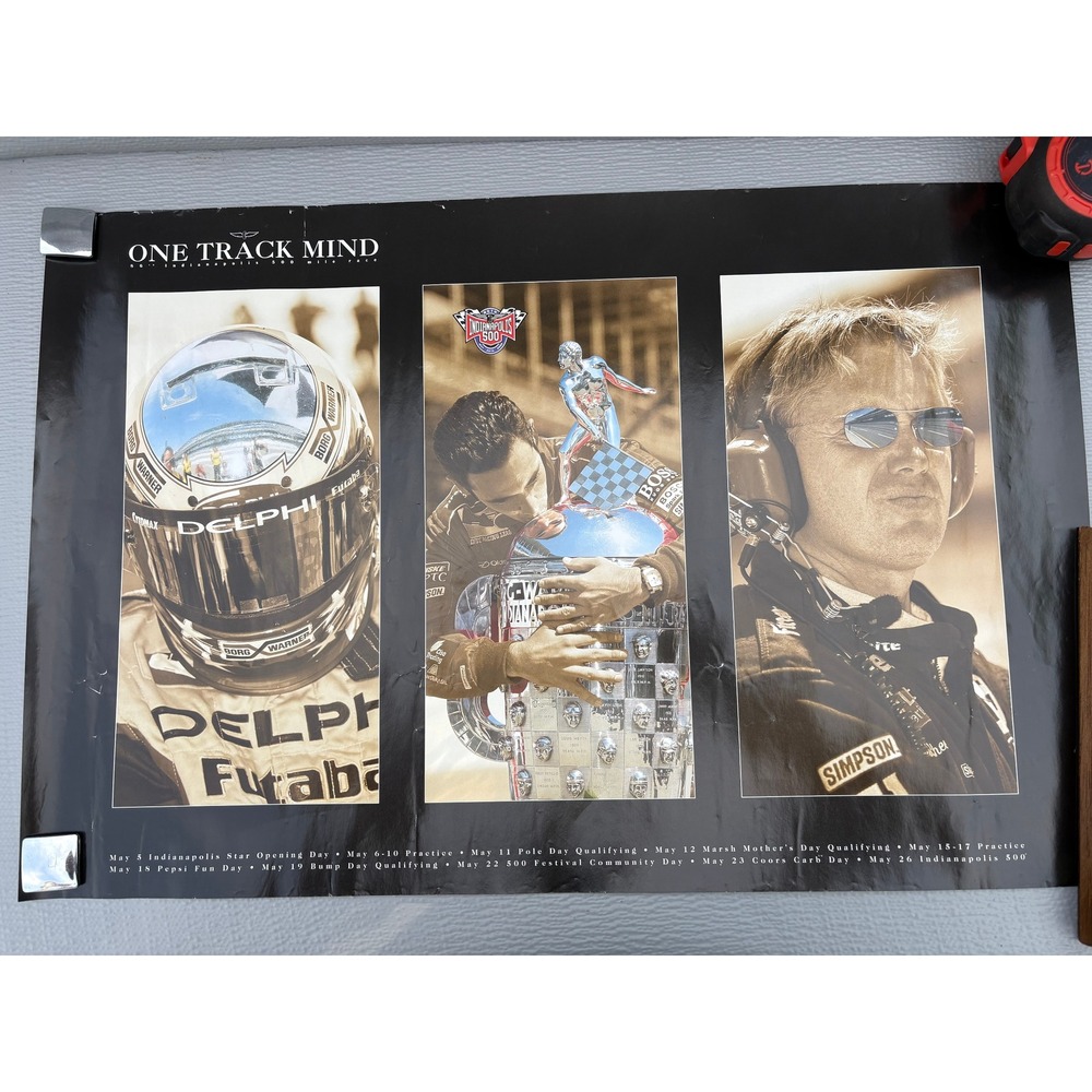 Vintage 2002 Indianapolis 500 One Track Mind 86th Indy 500 Racing Poster 24x16